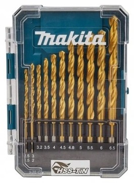 Makita D-72855 HSS-TiN Zestaw wierteł do metalu 13 szt. wierteł 1,5 - 6,5mm
