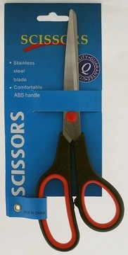 NOŻYCZKI BIUROWE SZKOLNE Z RĄCZKĄ DO PAPIERU