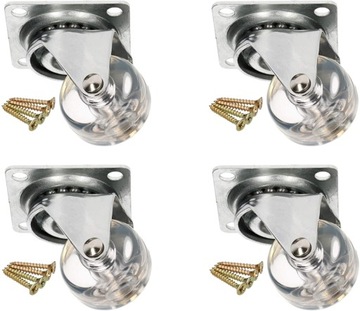 KÓŁKO OBROTOWE MEBLOWE PRZEŹROCZYSTE Ø35 4SZT