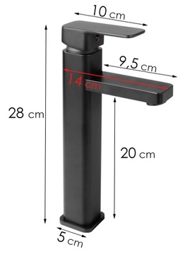 BATERIA DO UMYWALKI NABLATOWEJ CZARNA KASKADA LOFT SETO 36