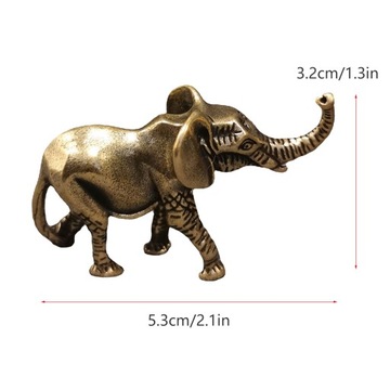Mini figurka słonia z litego mosiądzu