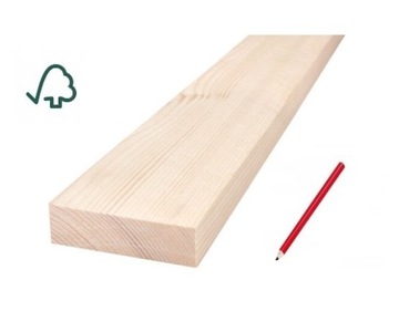 Deska surowa 1,8x7,5x100cm świerk kantówka szlifowana listewka heblowana