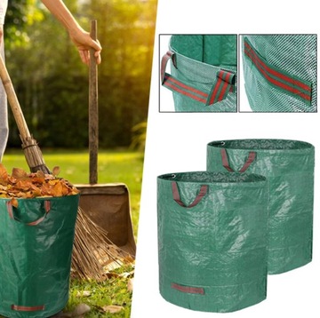 ПРОЧНАЯ САДОВАЯ КОРЗИНА ДЛЯ ЛИСТЬЕВ МЕШОК ДЛЯ ТРАВЫ 270Л XXL