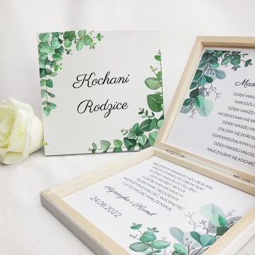 ДЕРЕВЯННАЯ КОРОБКА ПРИГЛАШЕНИЕ ДЛЯ РОДИТЕЛЕЙ ЭВКАЛИПТ НА СВАДЬБУ Y3