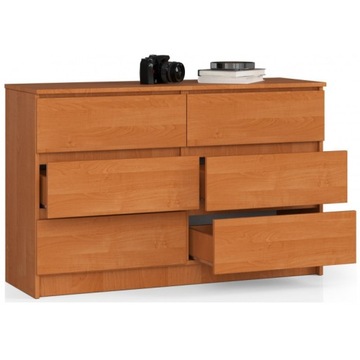 Komoda Carro Szafka RTV z 6 Szufladami, 120x40x77 cm Kolor Olcha
