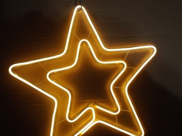 СВЕТОДИОДНАЯ НЕОНОВАЯ ЛАМПА STAR, БОЛЬШАЯ, ТЕПЛОЕ СВЕТЕНИЕ, B. ДЕКОРАЦИЯ 55 см, НАРУЖНАЯ