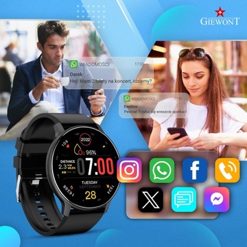 SMARTWATCH Мужские женские часы GIEWONT Sport Вокруг GW120-2 PRO ИНТЕРВЬЮ PL