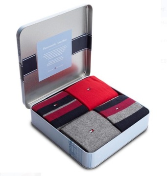 Skarpetki męskie Tommy Hilfiger STRIPE BOX wielokolorowy r. 43-46 4 szt.