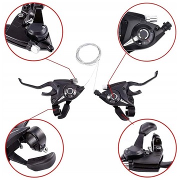 КОМПЛЕКТ ВЕЛОСИПЕДНОГО ПЕРЕКЛЮЧАТЕЛЯ С ЛЕВЫМ ПРАВЫМ ТОРМОЗНЫМ РЫЧАГОМ 3X7, 21 СКОРОСТЬ