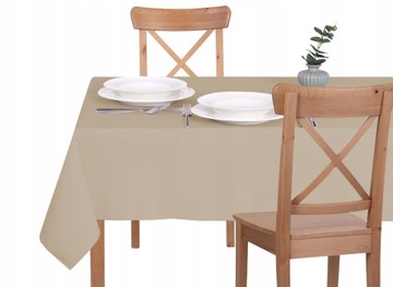 OBRUS PLAMOODPORNY - 100X140 - SOLID CIEMNY BEŻOWY