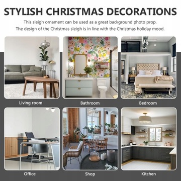 4 шт. Деревянные елочные украшения для саней.