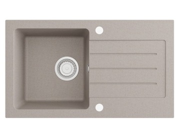 ZLEWOZMYWAK GRANITOWY JEDNOKOMOROWY Z OCIEKACZEM GRAFIT CIEMNY SZARY