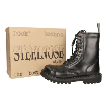 КОЖАНЫЕ ТУФЛИ МУЖСКИЕ С ВЫСОКИМ СТАЛЬНЫМ НОСОМ НА 10 ОТВЕРСТИЙ R 45 MEDARD