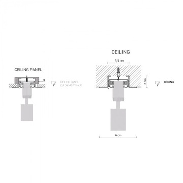 ПРОФИЛЬ ВСТРАИВАЕМАЯ НАПРАВЛЯЮЩАЯ 2 МЕТРА черный 9015 Nowodvorski