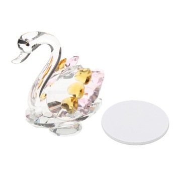 statua z żywicy łabędź nowoczesny Swan Crystak Yellow Pink