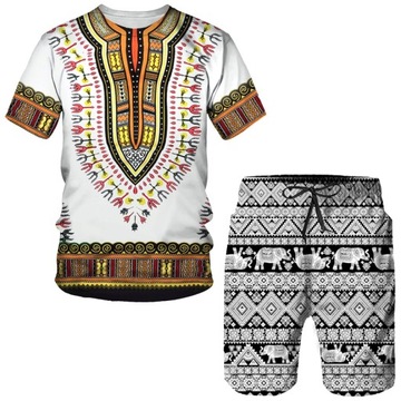 Komplet Męska dres T zestaw koszul Dashiki afryki