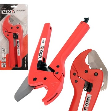 НОЖНИЦЫ С ТРЕЩОТКОЙ YATO ЩИПЦЫ ДЛЯ ТРУБ ПВХ ПП 3-42 ММ YT-2231