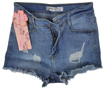 Krótkie spodenki damskie szorty jeansowe 80025 L