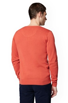 Sweter Męski Ceglasty Bawełniany V-neck Anthony Lancerto L