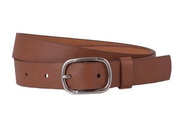Pasek damski SKÓRZANY do spodni j.BRĄZ 3cm 125 XXL