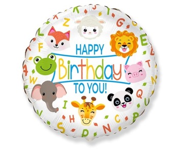 Balon foliowy zoo zwierzątka panda lew żaba