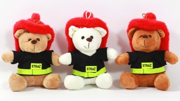 Талисман плюшевого мишки-пожарного БЕЖЕВЫЙ/ЧЕРНЫЙ подарок для маленьких героев FIRE BRITAIN