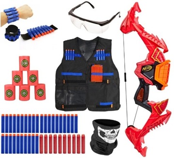 NERF ŁUK SKYBLAZE F0809 + KAMIZELKA + DUŻY ZESTAW