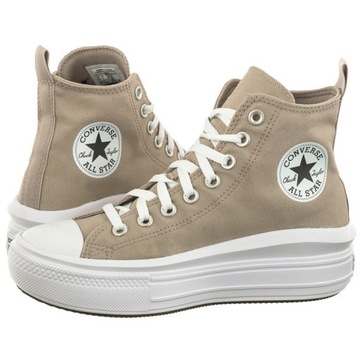 Buty Trampki na Platformie Damskie Converse CTAS Move Hi Wonder Beżowe