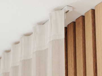 SZYNA SUFITOWA KARNISZ SUFITOWY BIAŁA ALUMINIOWA POJEDNYŃCZA AGRAFKI 200CM