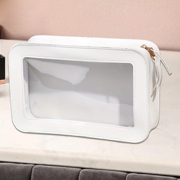 Прозрачная и водонепроницаемая дорожная косметичка с прозрачным окошком, белая