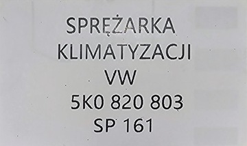 NOVÁ ORIG. KOMPRESOR KLIMATIZACE AUDI / SEAT SKODA VW- 5N0820803F