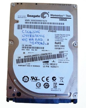 DYSK HDD SEAGATE 500GB 2,5