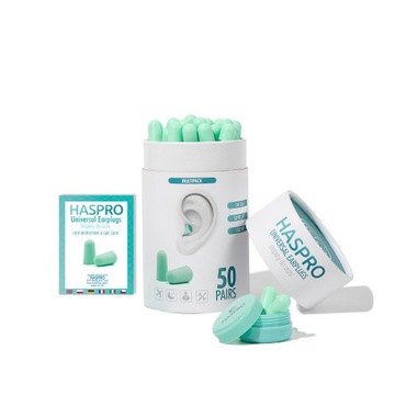 Беруши Haspro Super Soft Giga Tube, 50 пар, мятные