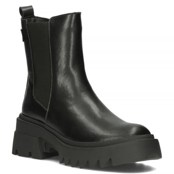 Buty damskie botki na platformie Filippo gładkie czarne r.38