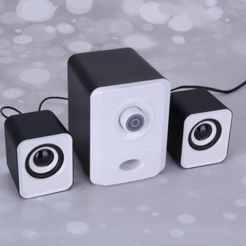 КОМПЬЮТЕР ДИНАМИКИ НОУТБУК ПК ТВ 2.1 СВЕТОДИОДНАЯ ПОДСВЕТКА USB 5 Вт САБВУФЕР