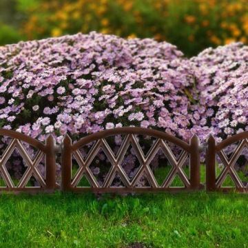 12x Забор GARDEN, пластик, коричневый, бордюр, частокол, бордюр газона, 6 м