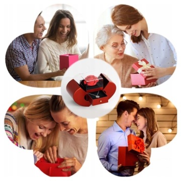 КОРОБКА С ВЕЧНОЙ РОЗОЙ И ОЖЕРЕЛЬЕМ ПОДАРОК ​​НА ДЕНЬ РОЖДЕНИЯ, ДЕНЬ ВАЛЕНТИНА, ДЕНЬ МАТЕРИ