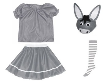 STRÓJ OSIOŁEK KOSTIUM OSIOŁ MUŁ ZESTAW JASEŁKA SPÓDNICZKA CZAPKA 116-128