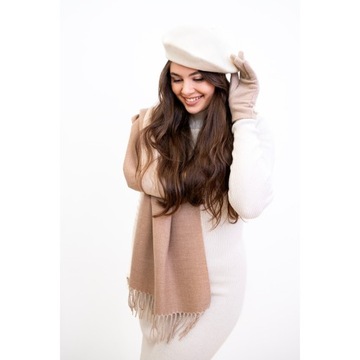 Beret Wełniany Klasyczny SZARY Francuski z Antenką Elegancki Stylowy