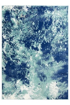 140x190 cm NIEBIESKI TURKUS KREM DYWAN NOWOCZESNY