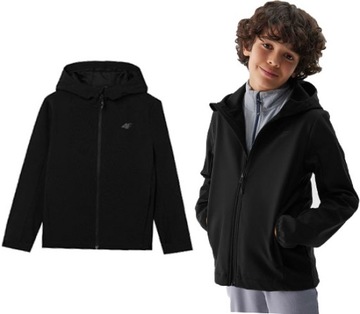 Softshell chłopięcy z kapturem 4F M207 kurtka sportowa 146.