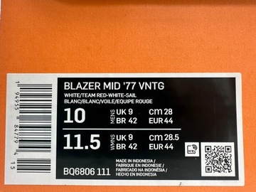 Trampki Nike Blazer MID '77 VNTG r. 44 Białe