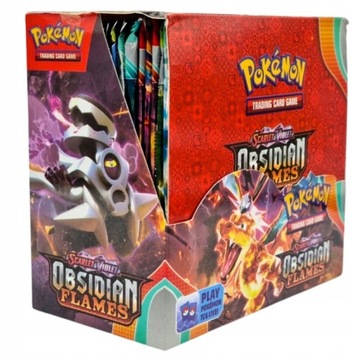 КАРТЫ POKEMON MEGA BOX 360 КОЛЛЕКЦИОННЫЕ КАРТЫ ОБСИДИАНОВОЕ ПЛАМЯ + 20 КАРТ