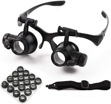 Wizjer lupy z podwietleniem LED, 8 zdejmowanych