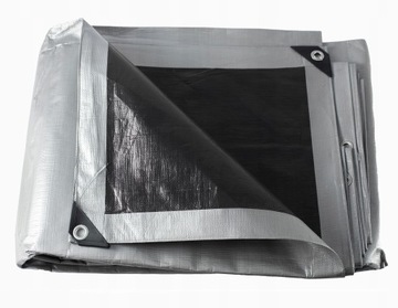 Брезент 5х5 ТОЛСТЫЙ Серебристый и Черный 260г Морозостойкий Водонепроницаемый УФ+++