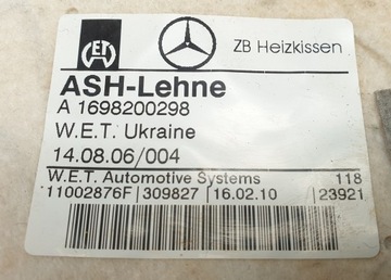 HMOTA OTEPLOVACÍ SEDADLA PRAVÝ PŘEDNÍ MERCEDES W169