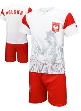 Strój Komplet Sportowy ORZEŁ POLSKA Biały r 146