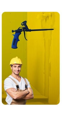 МОНТАЖ ПИСТОЛЕТА ДЛЯ ПЕНЫ МЕТАЛЛ ТЕФЛОНОВАЯ РУЧКА НАКОНЕЧНИК НАСАДКА