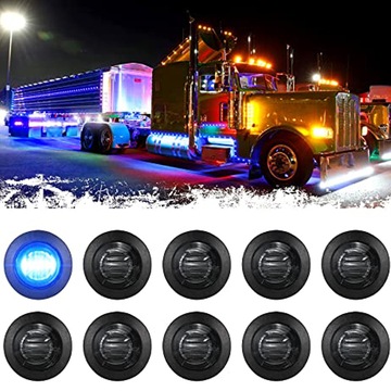 10x Lampy obrysówki diodowe 3LED 12V/24V