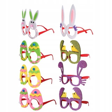 8 sztuk Wielkanoc śmieszne okulary